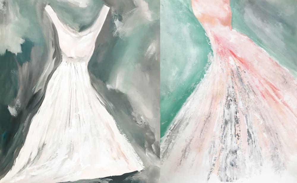Elegant Gowns Flow by Breanna Megan Studio — canvas wall art