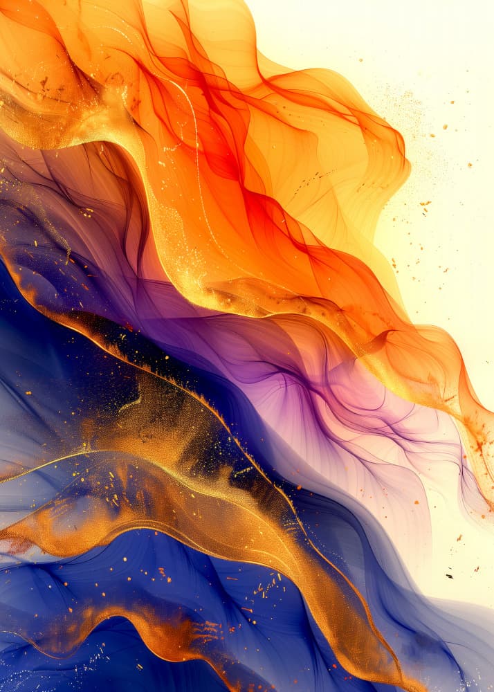 Abstract Golden Waves by Justyna Jaszke — canvas wall art