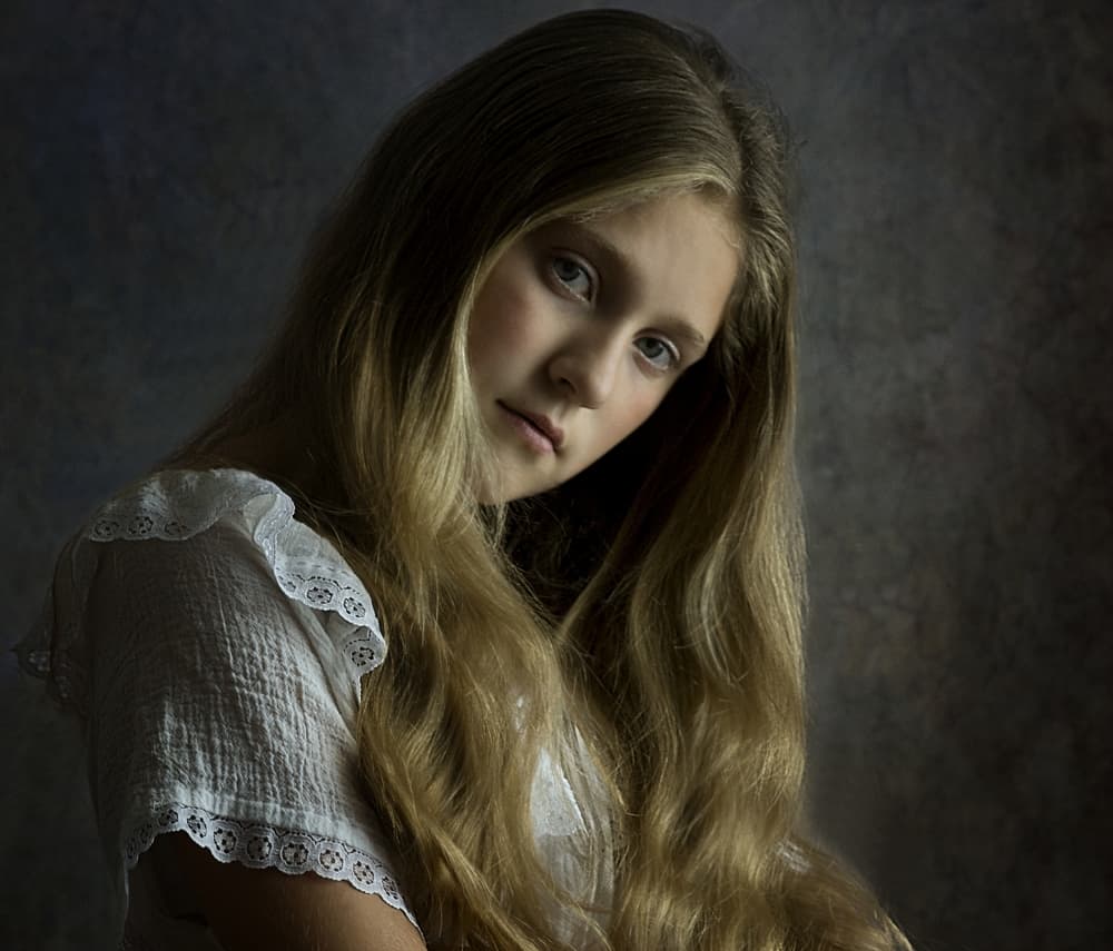 Pensive Young Girl by kenp — canvas wall art