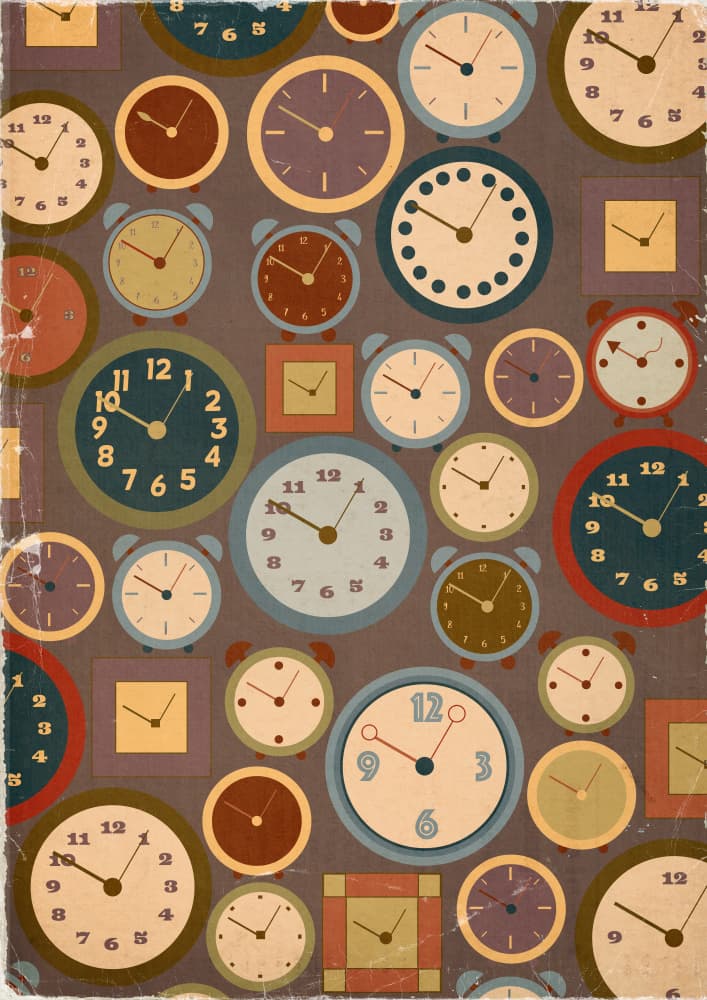 Vintage Clocks Pattern by Nicholas — canvas wall art
