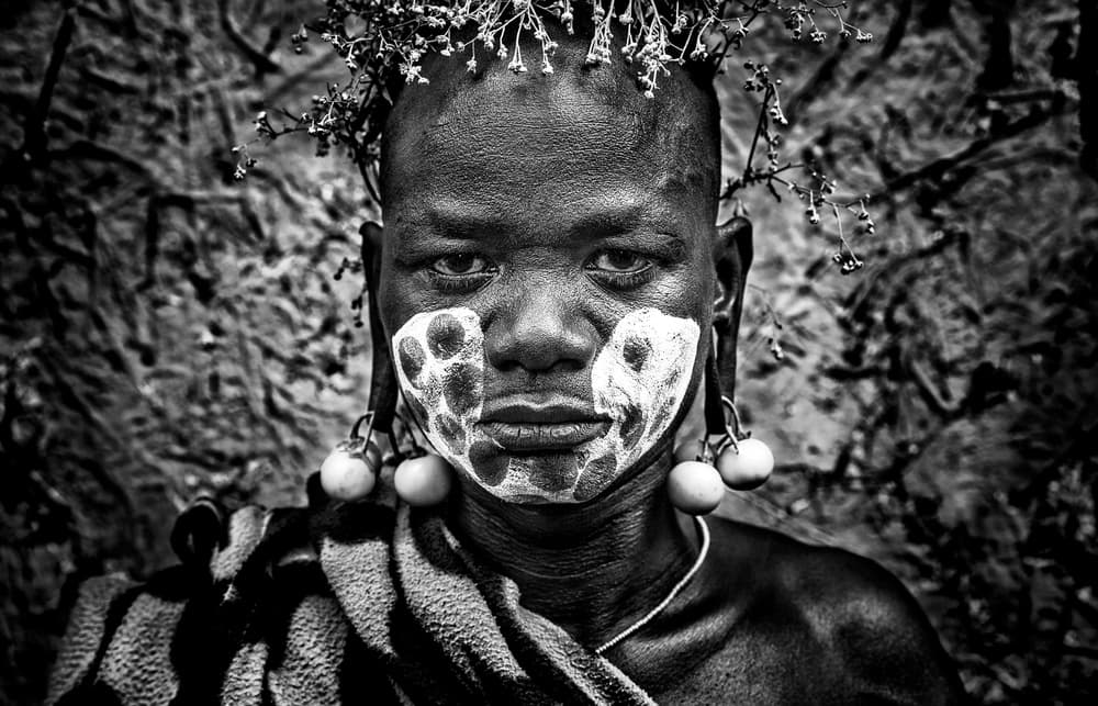 Striking Tribal Portrait by Joxe Inazio Kuesta Garmendia — canvas wall art