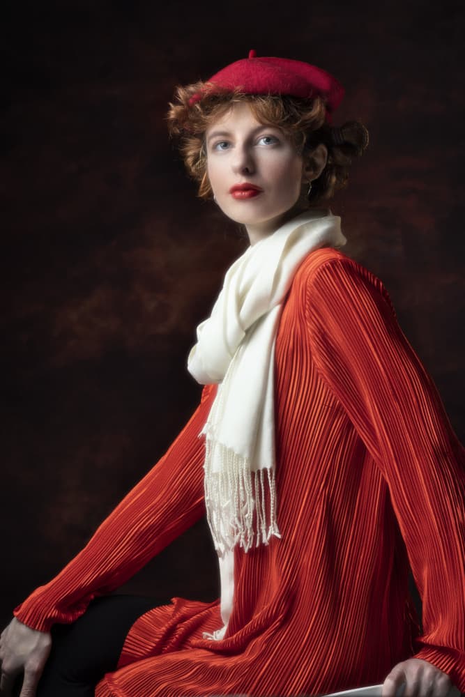 Woman in Red Beret by Jan Slotboom — canvas wall art