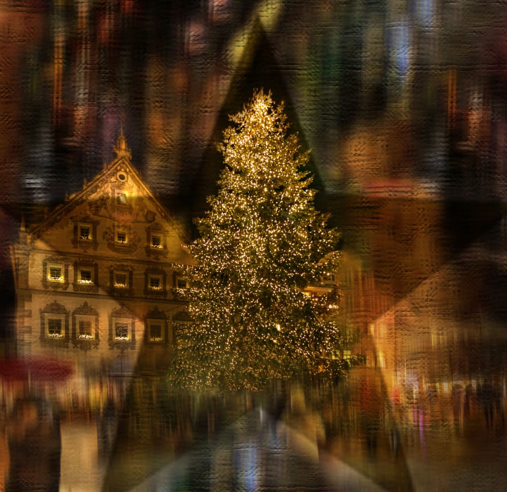Golden Christmas Night by Anette Ohlendorf — canvas wall art