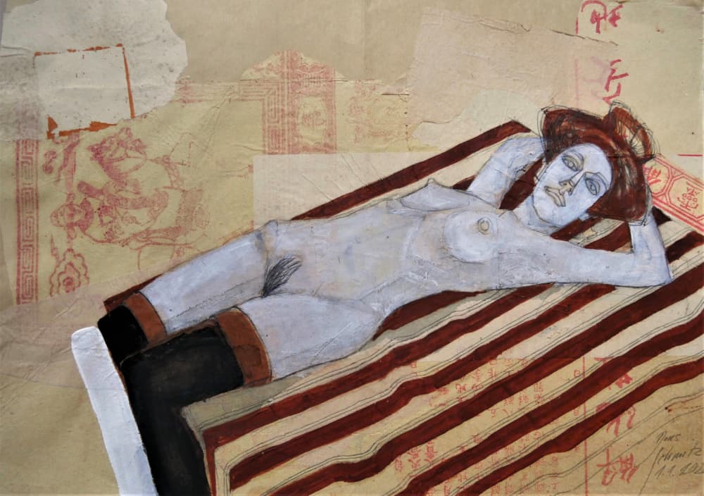 Sensual Reclining Nude by Doris Schmitz — canvas wall art