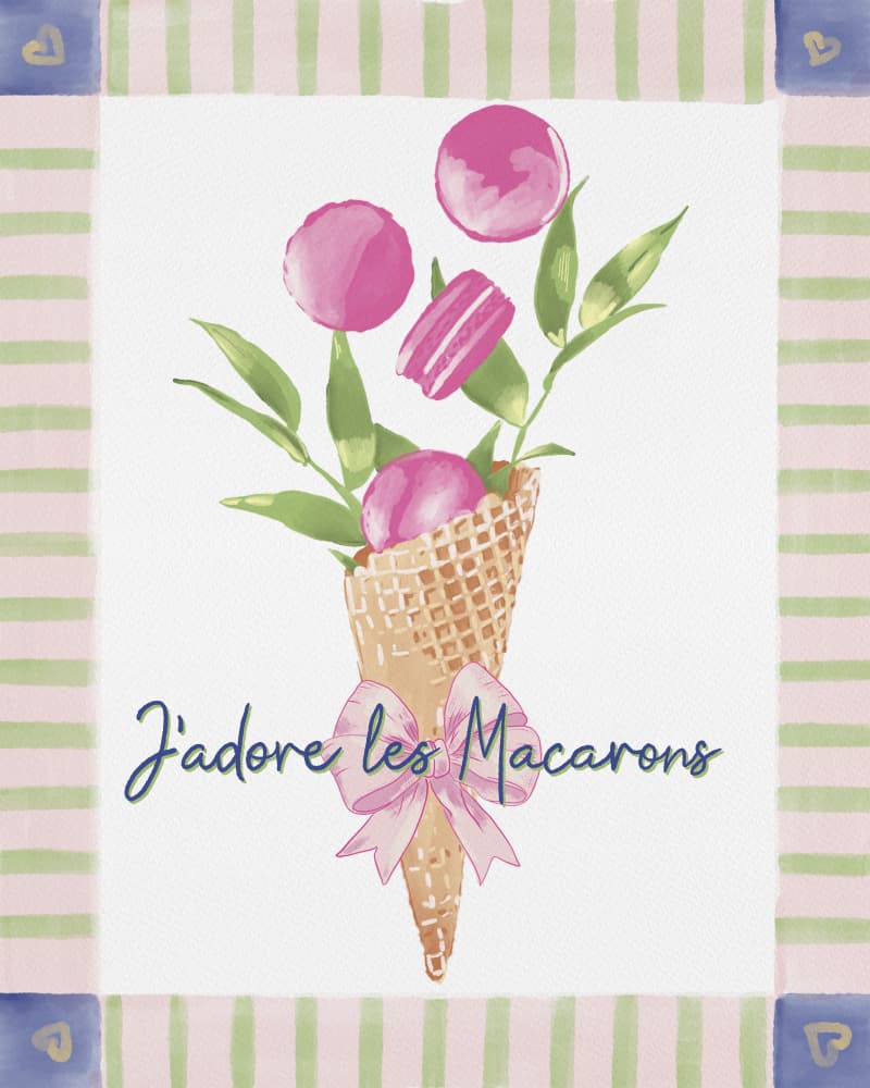 J'adore Les Macarons by Radhika Modi — canvas wall art