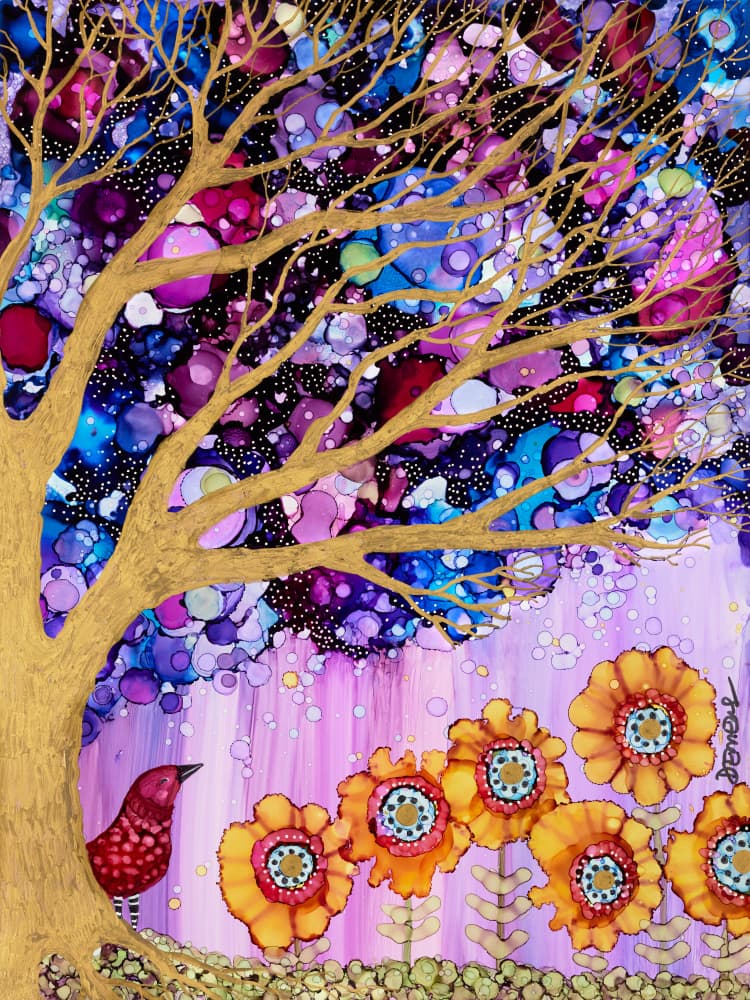 Golden Tree Dreamscape by Sylvie Demers — canvas wall art