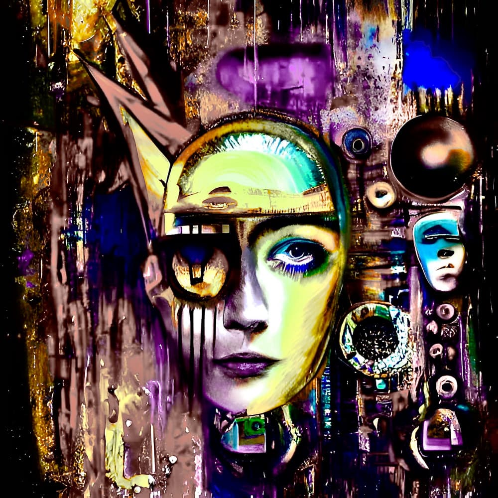 Futuristic Cyborg Portrait by mnemonixART — canvas wall art