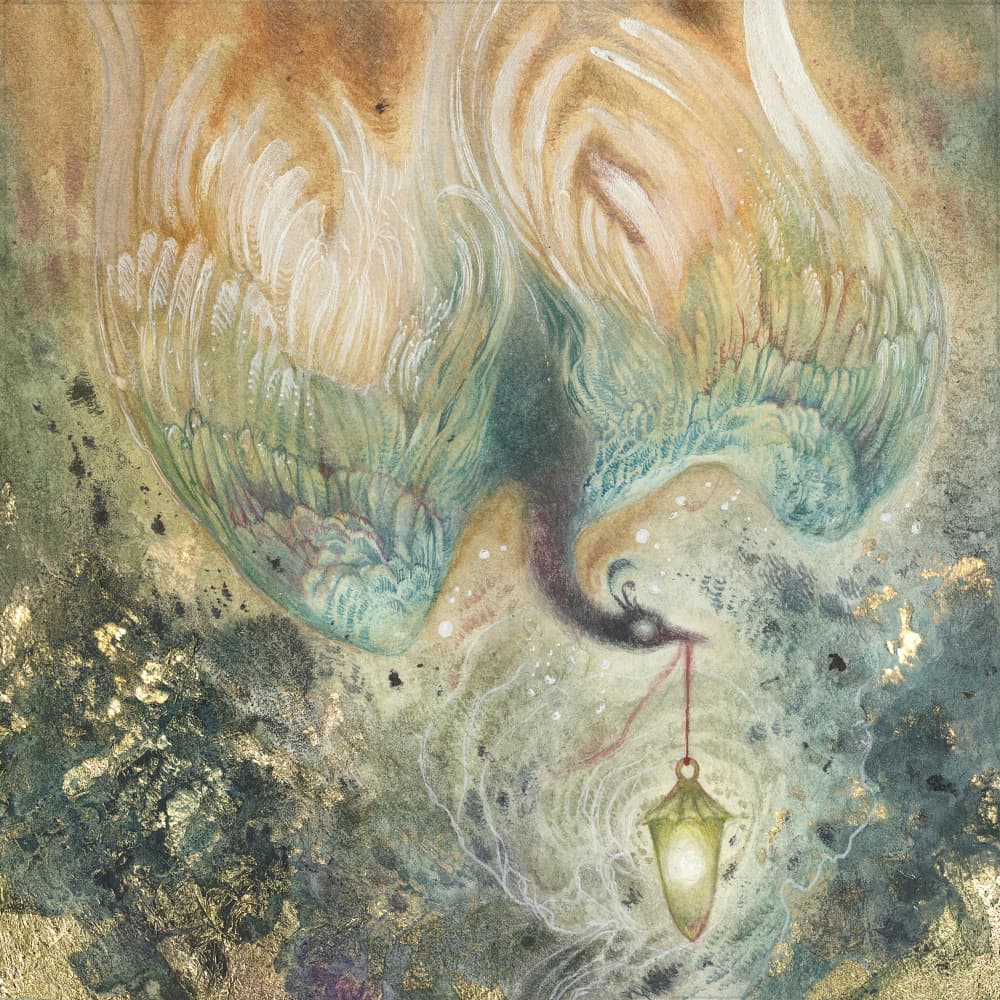 Ethereal Bird's Lantern Flight by Stephanie Law — canvas wall art