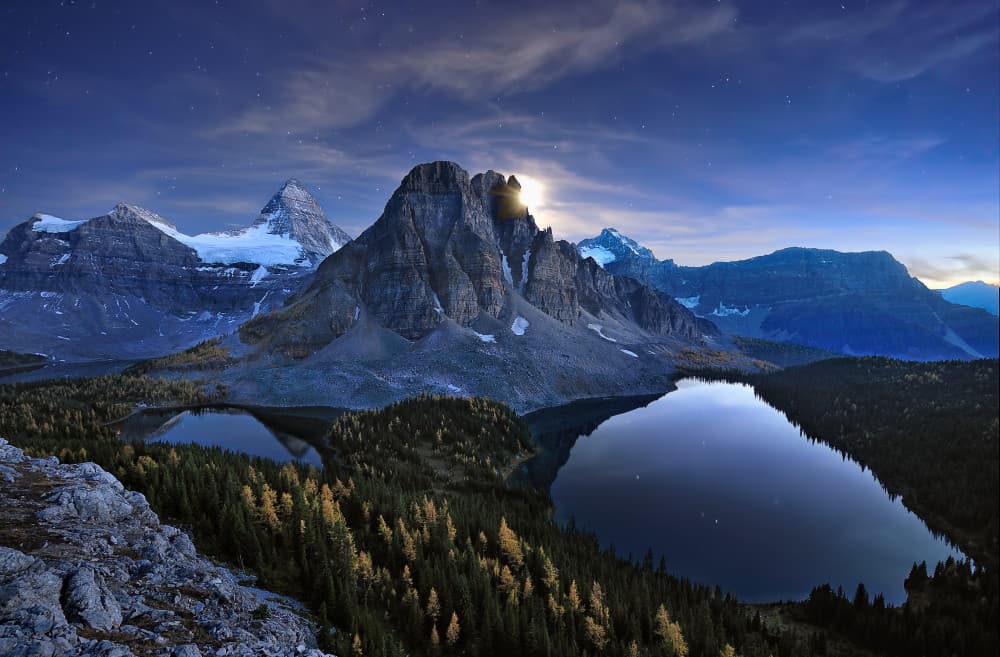 Moonlight Mountain Lake by Mei Xu — canvas wall art