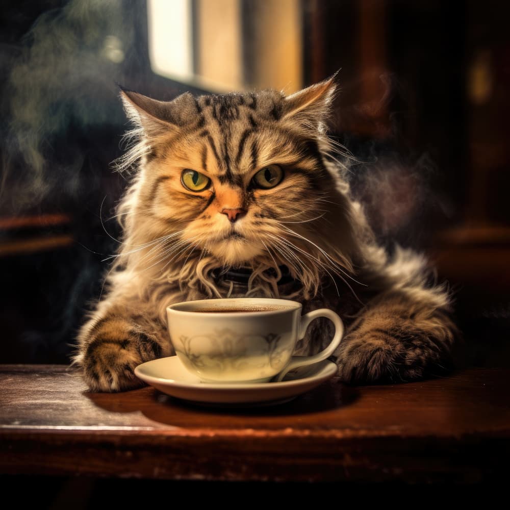 Grumpy Cat Coffee by Justyna Jaszke — canvas wall art