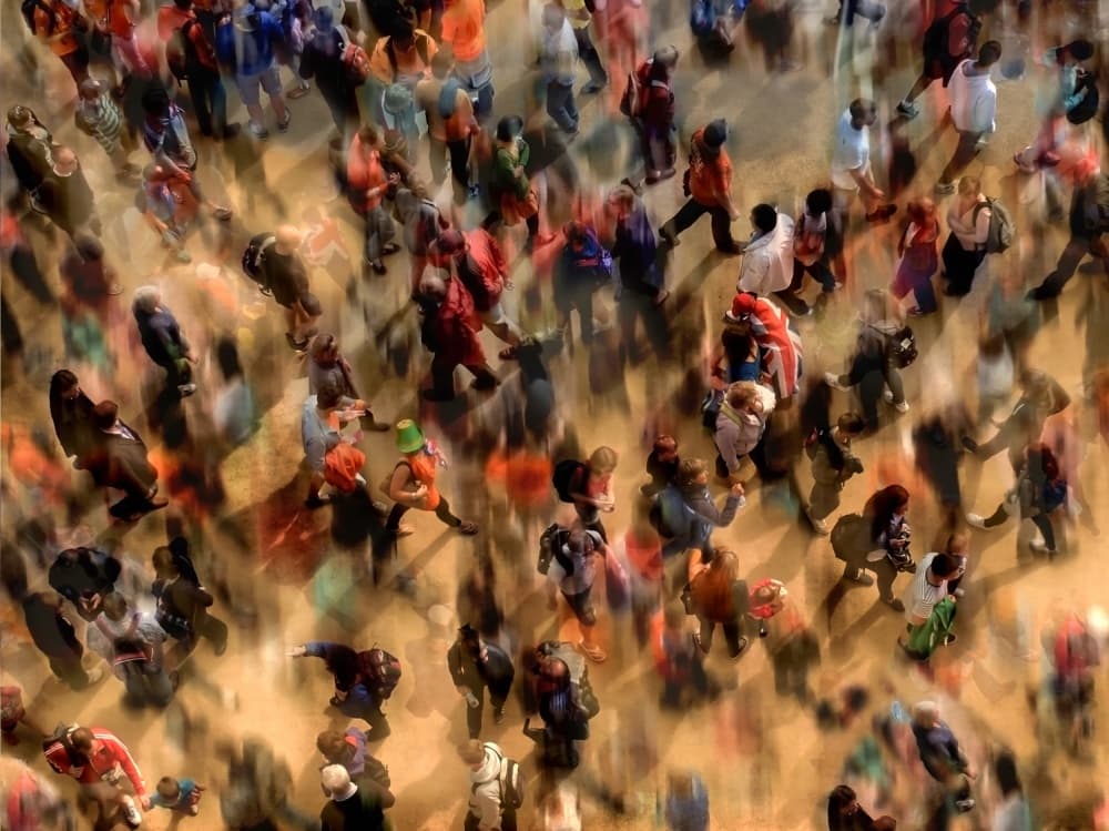 City Crowd Motion by Klaus Lenzen — canvas wall art