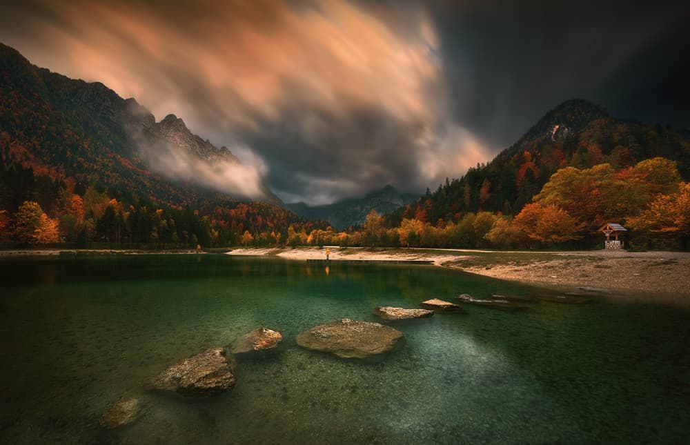 Misty Autumn Lake by Krzysztof Browko — canvas wall art