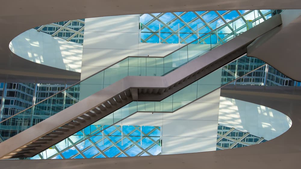 Modern Glass Escalator by Jean Vandijck — canvas wall art