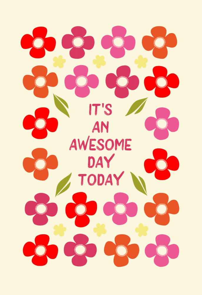 Awesome Day Flowers by Rosana Laiz Blursbyai — canvas wall art