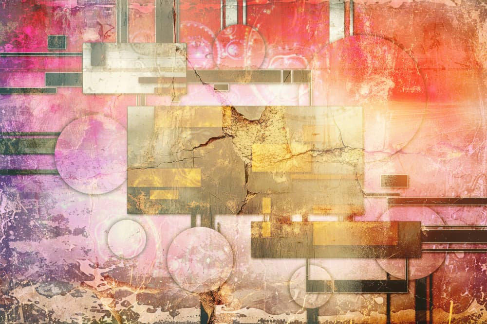Abstract Geometric Grunge by Rafal Kulik — canvas wall art