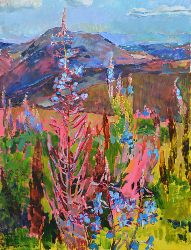 Vibrant Mountain Flowers by Andrii Kutsachenko — canvas wall art