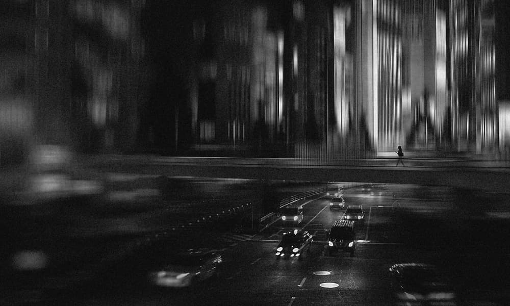 Night City Blur by Teruhiko Tsuchida — canvas wall art