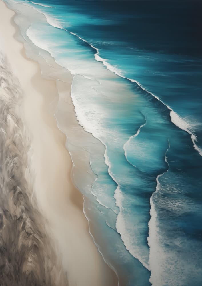 Turquoise Coastal Waves by Andreas Magnusson — canvas wall art