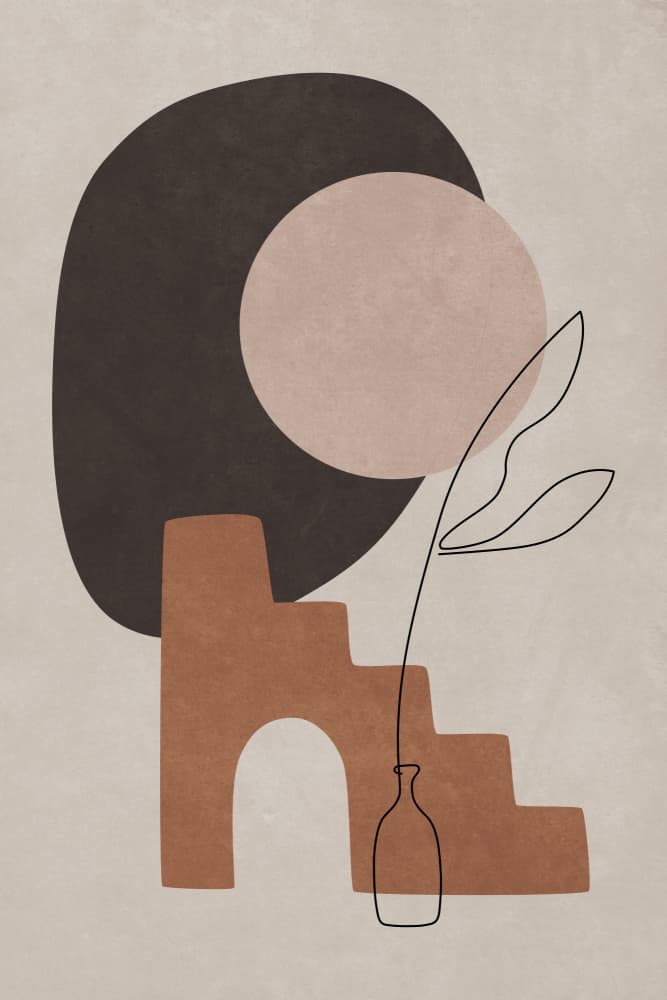 Abstract Arch and Plant by amini54 — canvas wall art