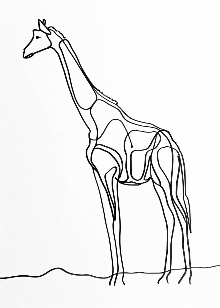 Elegant Line Giraffe by Justyna Jaszke — canvas wall art
