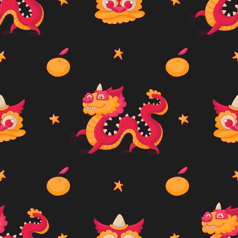 Happy Lunar Dragons by Marika Barsrsind β canvas wall art