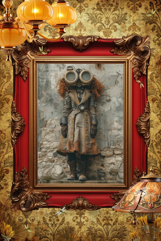 Steampunk Figure Portrait by Sue Skellern — canvas wall art