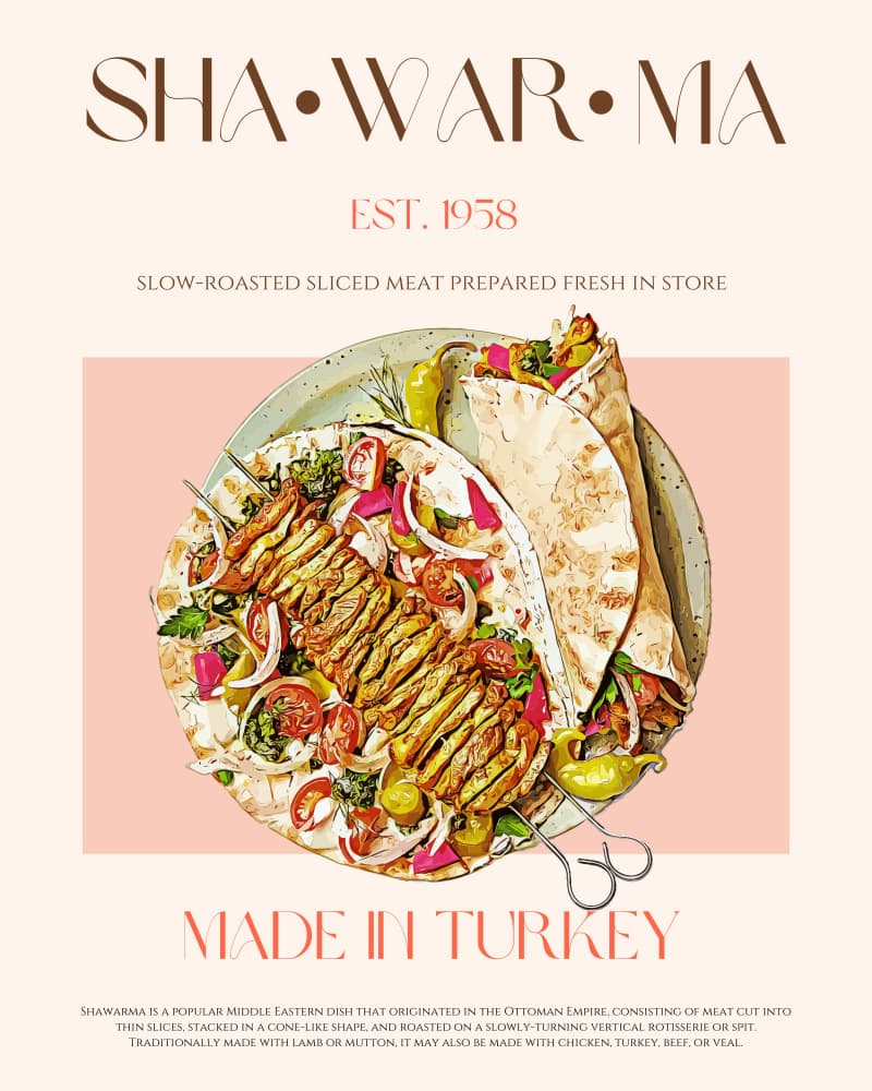 Turkish Shawarma Plate by Nazma Khokhar — canvas wall art