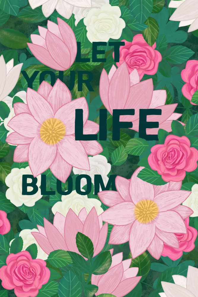 Let Your Life Bloom by EMELIEmaria — canvas wall art
