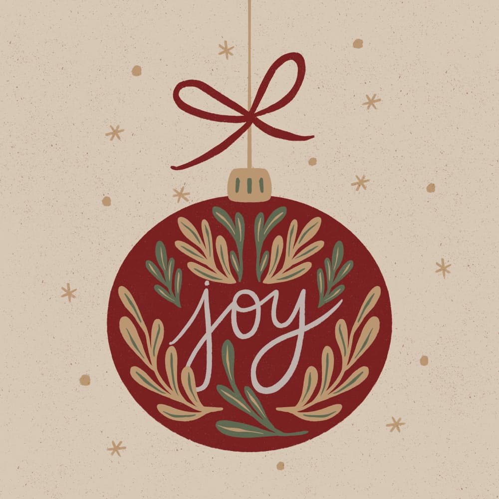 Christmas Joy Ornament by Angela Minca — canvas wall art