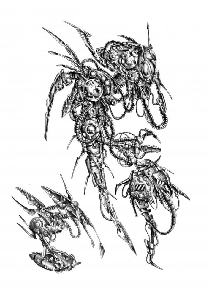 Intricate Cybernetic Creatures by Kulik — canvas wall art