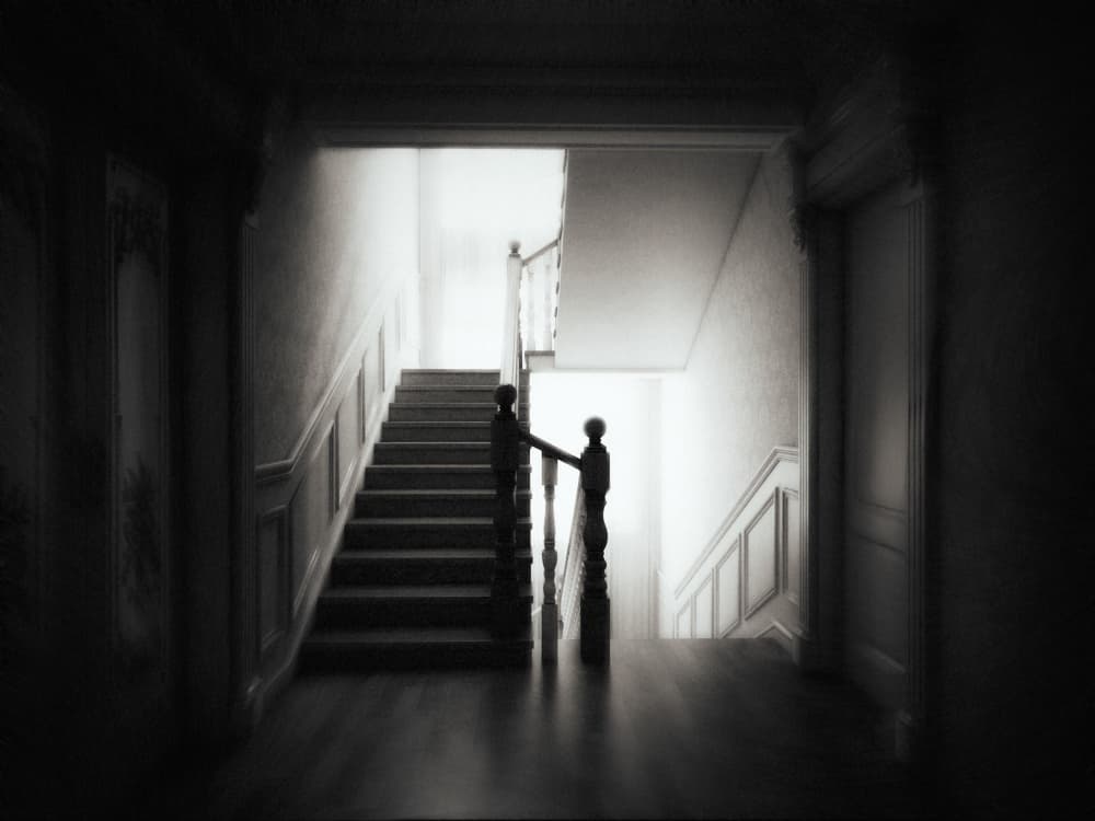 Dark Hallway Silhouettes by Holger Droste — canvas wall art