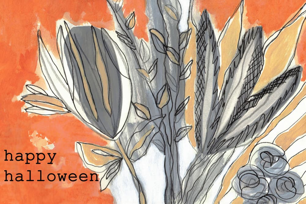 Halloween Abstract Bloom by Lori Ann Folz — canvas wall art