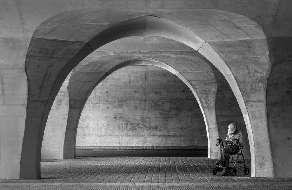 Solitary Figure Grand Arches by Jef Van den Houte — canvas wall art