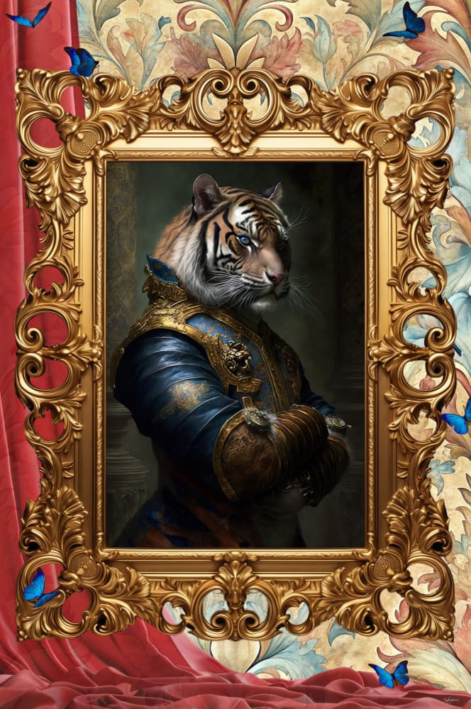Regal Tiger Portrait by Sue Skellern — canvas wall art