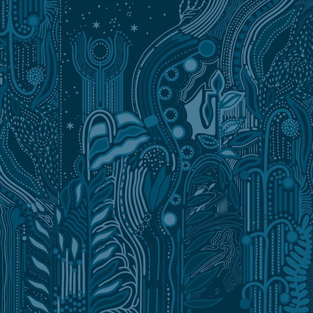 Mystical Blue Garden by Josie George — canvas wall art