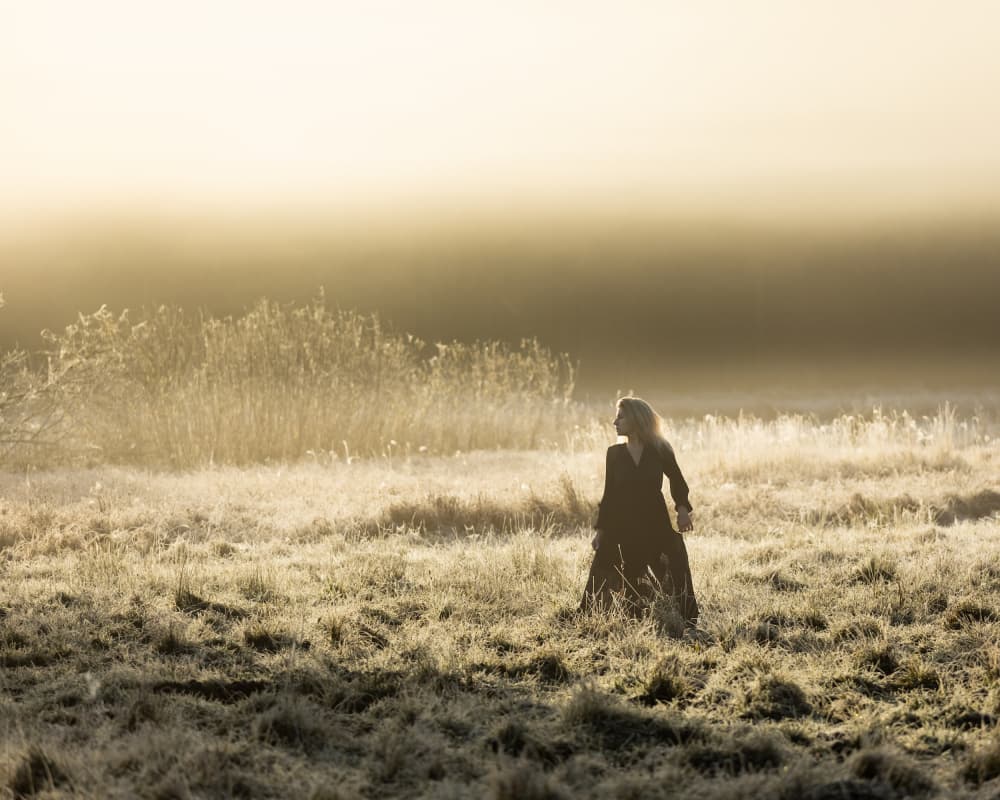 Woman In Golden Mist by Leszek Paradowski — canvas wall art