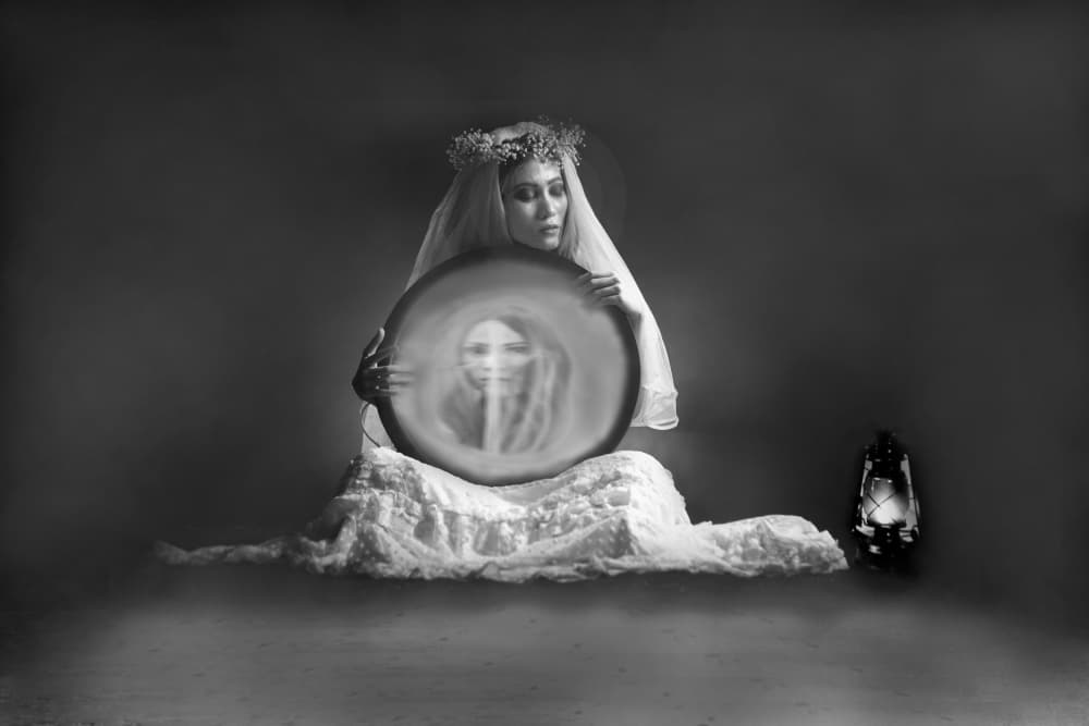 Ghostly Bride Mirror by Agus Adriana — canvas wall art
