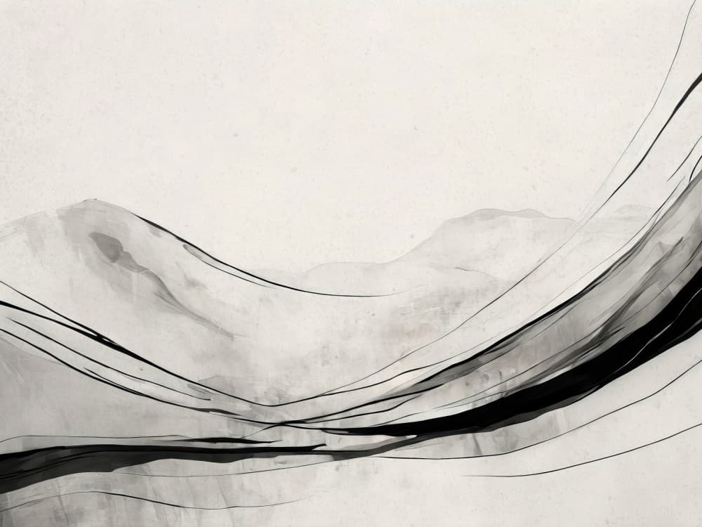 Abstract Ink Mountain Flow by Alpenglow Workshop — canvas wall art
