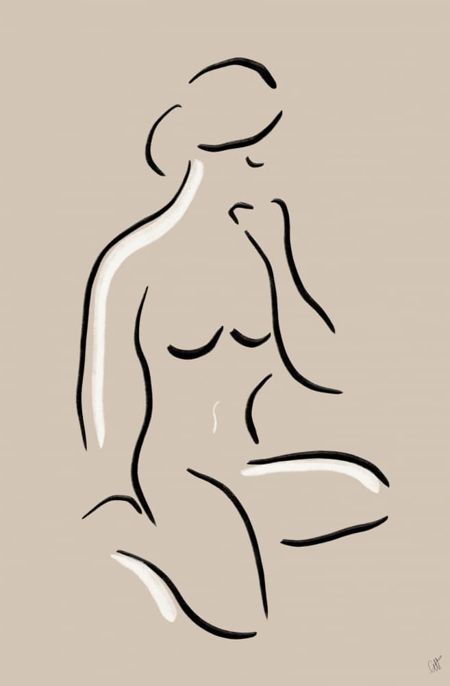 Serene Female Form by Anne-Marie Volfova — canvas wall art