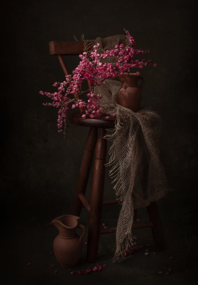 Moody Pink Blooms by Margareth Perfoncio — canvas wall art