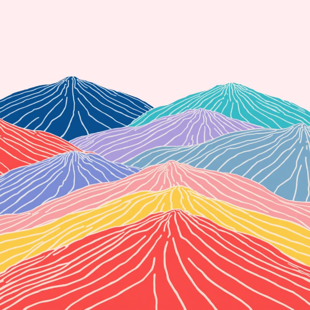 Colorful Mountain Landscape by Ohkimiko — canvas wall art