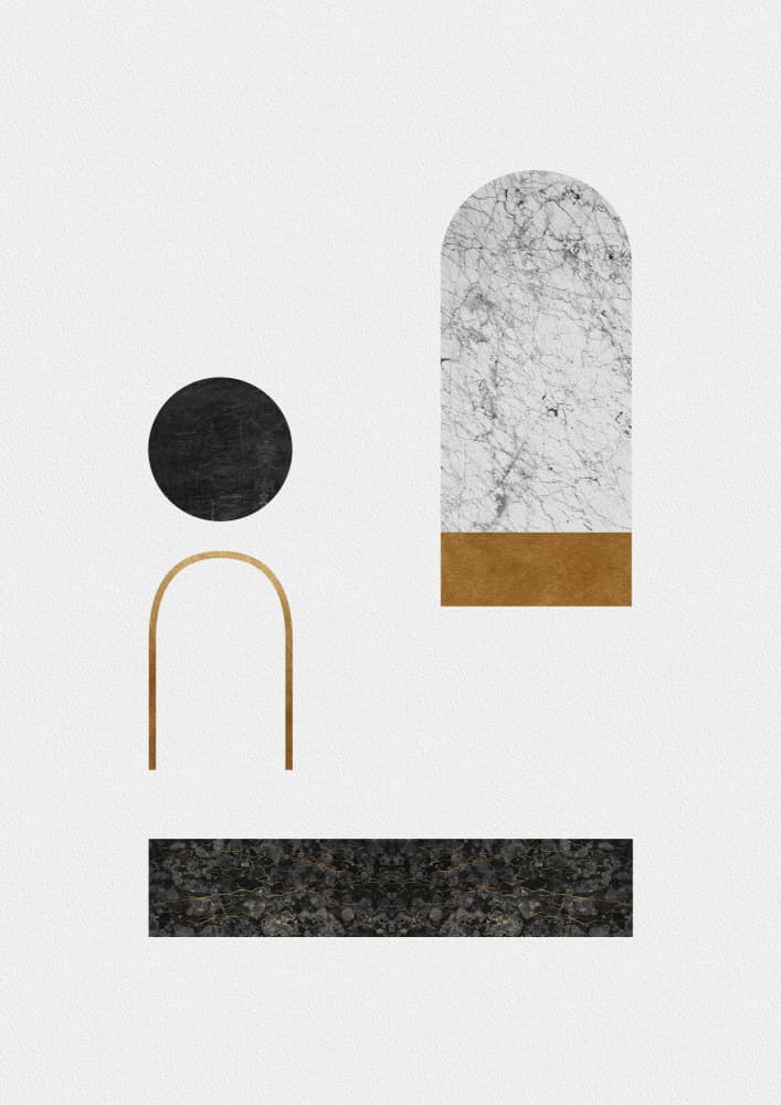 Black Gold Marble Forms by Orara Studio — canvas wall art