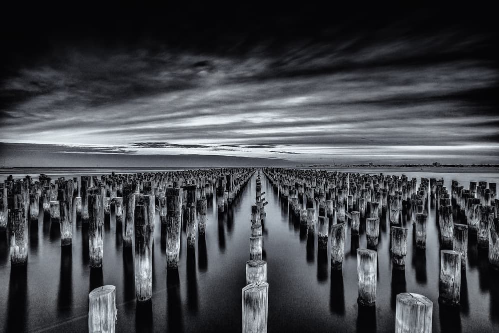 Dramatic Ocean Piers by Andreas Agazzi — canvas wall art