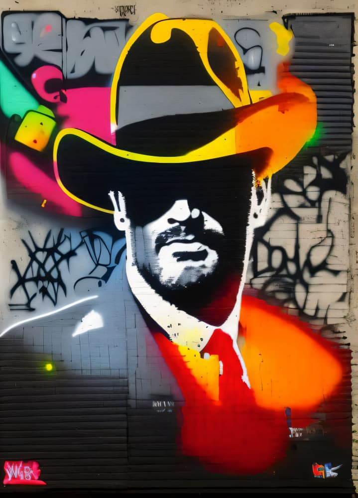 Urban Cowboy Graffiti by Cicero Spin — canvas wall art