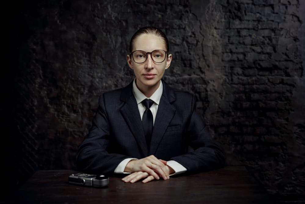 Mysterious Business Woman by Photographer — canvas wall art