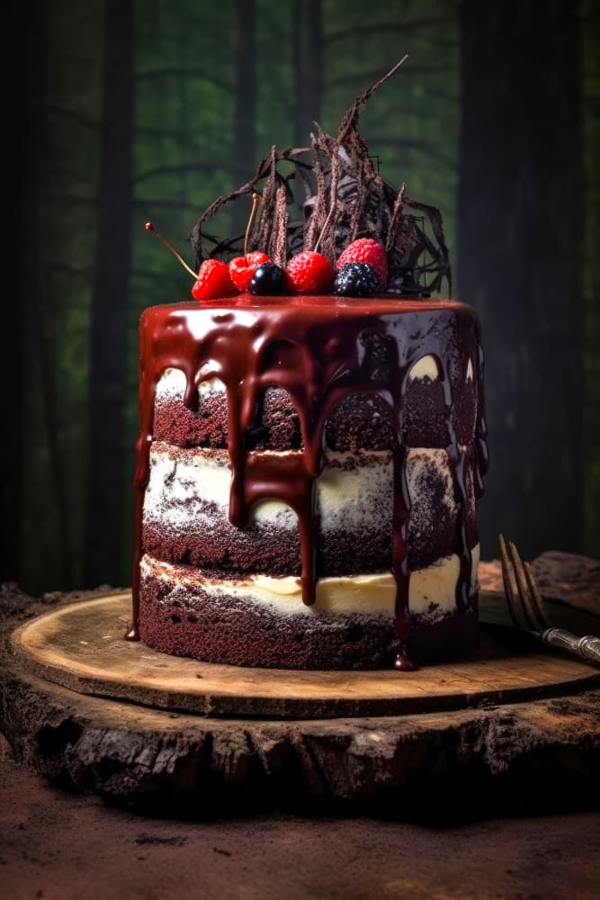 Decadent Forest Chocolate Cake by Justyna Jaszke — canvas wall art