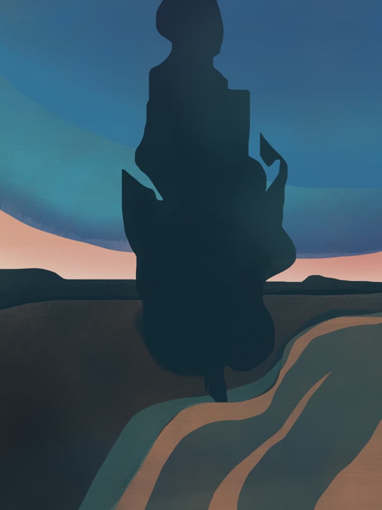Twilight Silhouette Path by Little Dean — canvas wall art