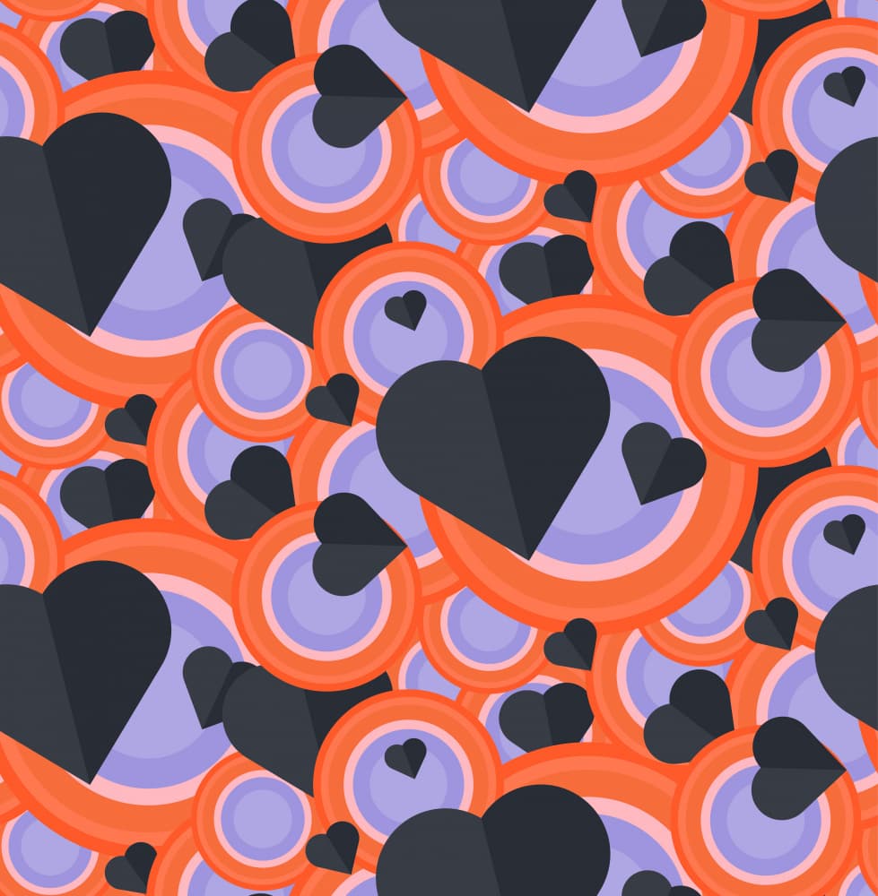 Modern Hearts Circles by Marika Barsrsind β canvas wall art