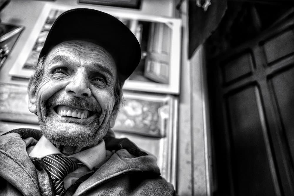 Joyful Man Smiling by Ali Ayer — canvas wall art