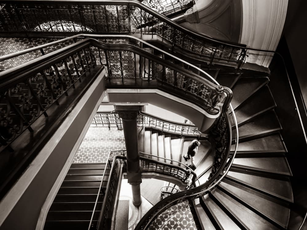 Grand Spiral Staircase by IKUMI FUKAZAWA — canvas wall art